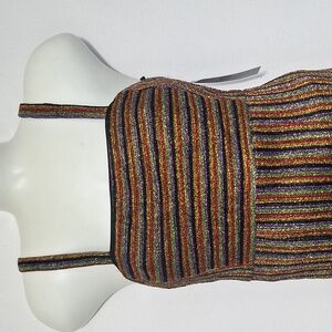 Donna Morgan Multicolor Striped Metallic Midi Dress